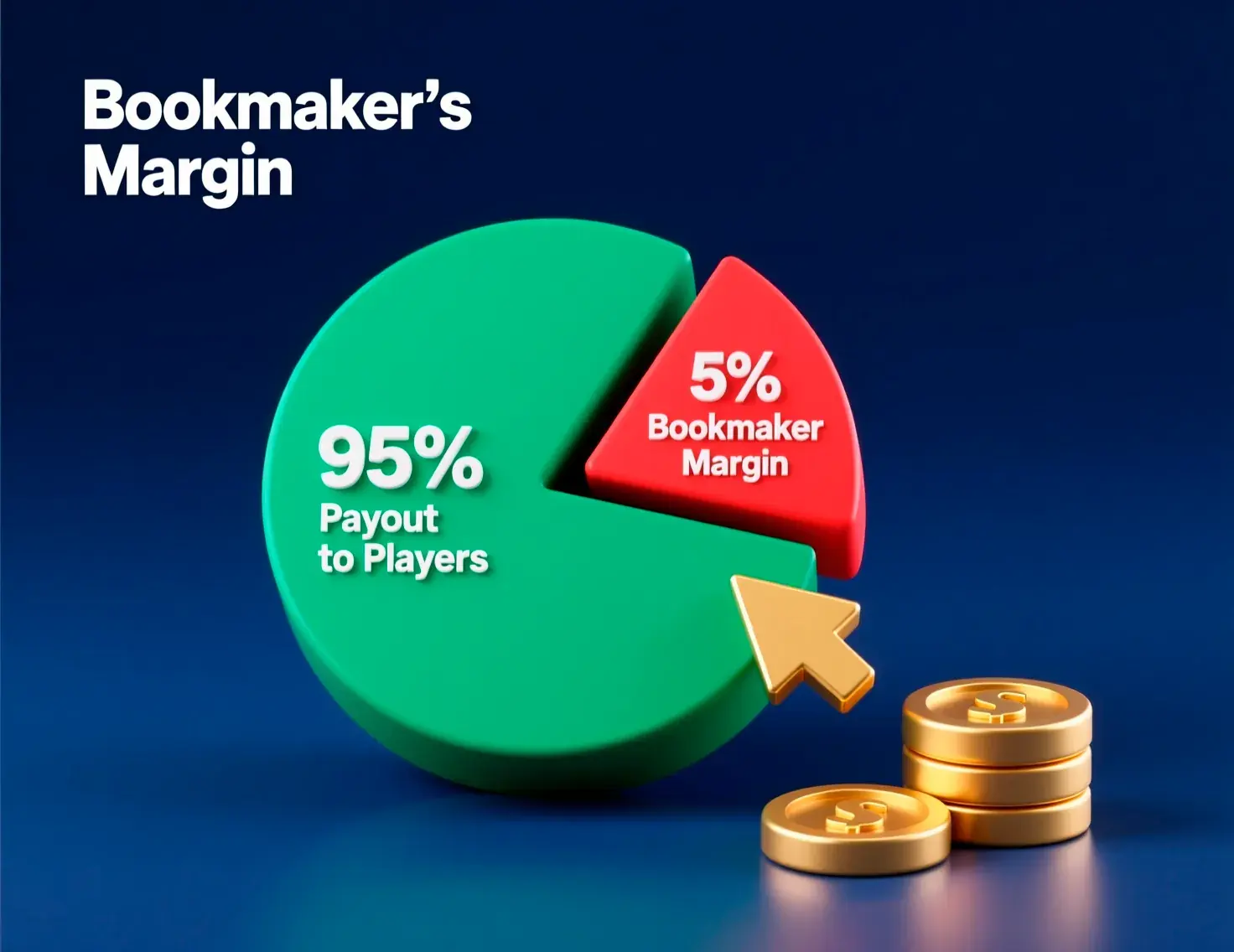 Visual diagram explaining bookmaker margin and probability calculations in betting odds