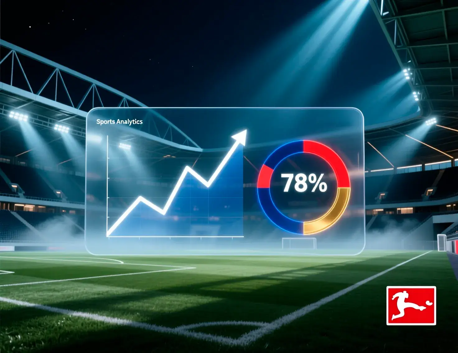 Advanced Bundesliga betting analytics with data visualization and football stadium background