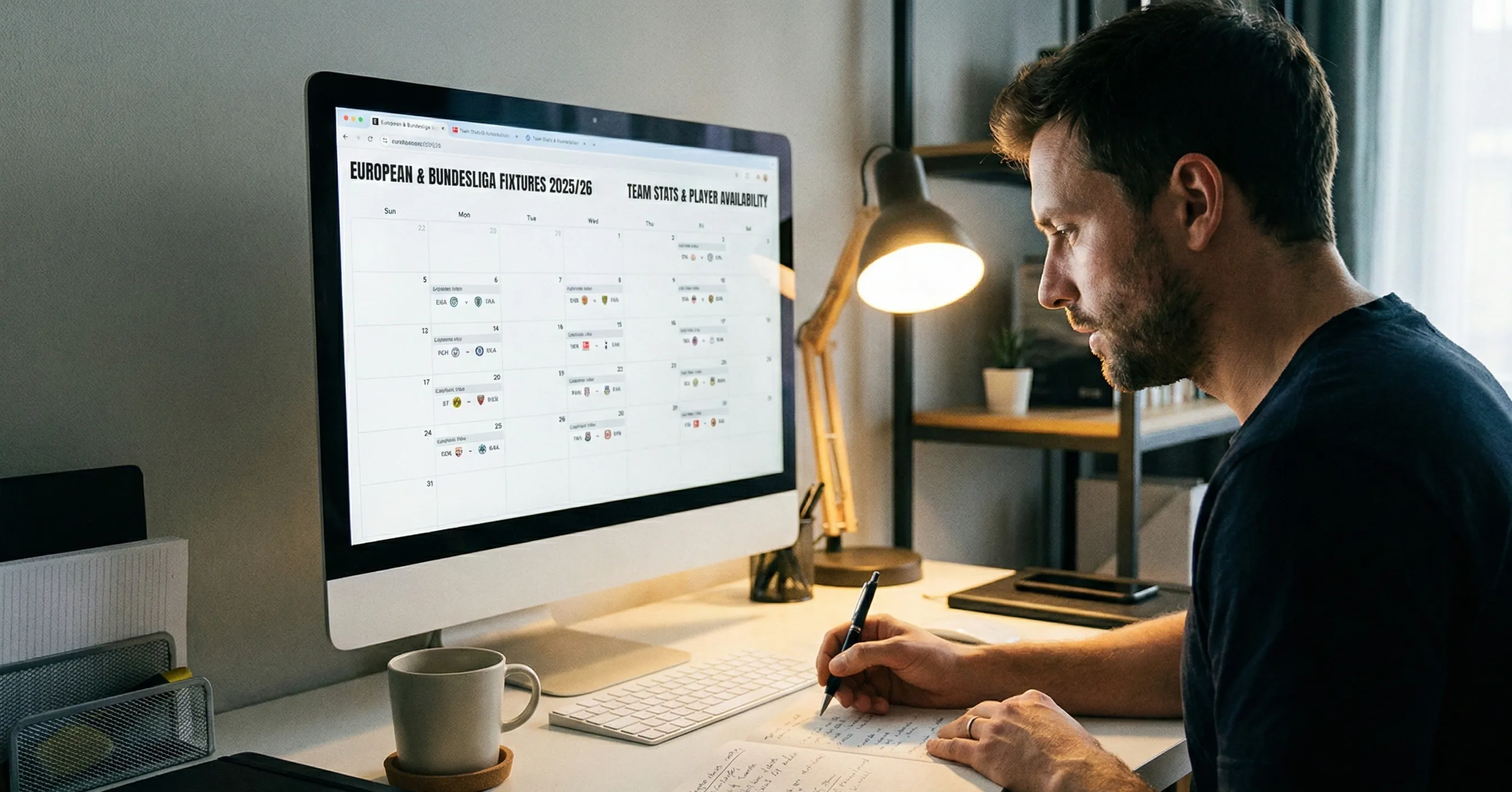 Person reviewing Frankfurt match schedule and European fixtures on computer screen