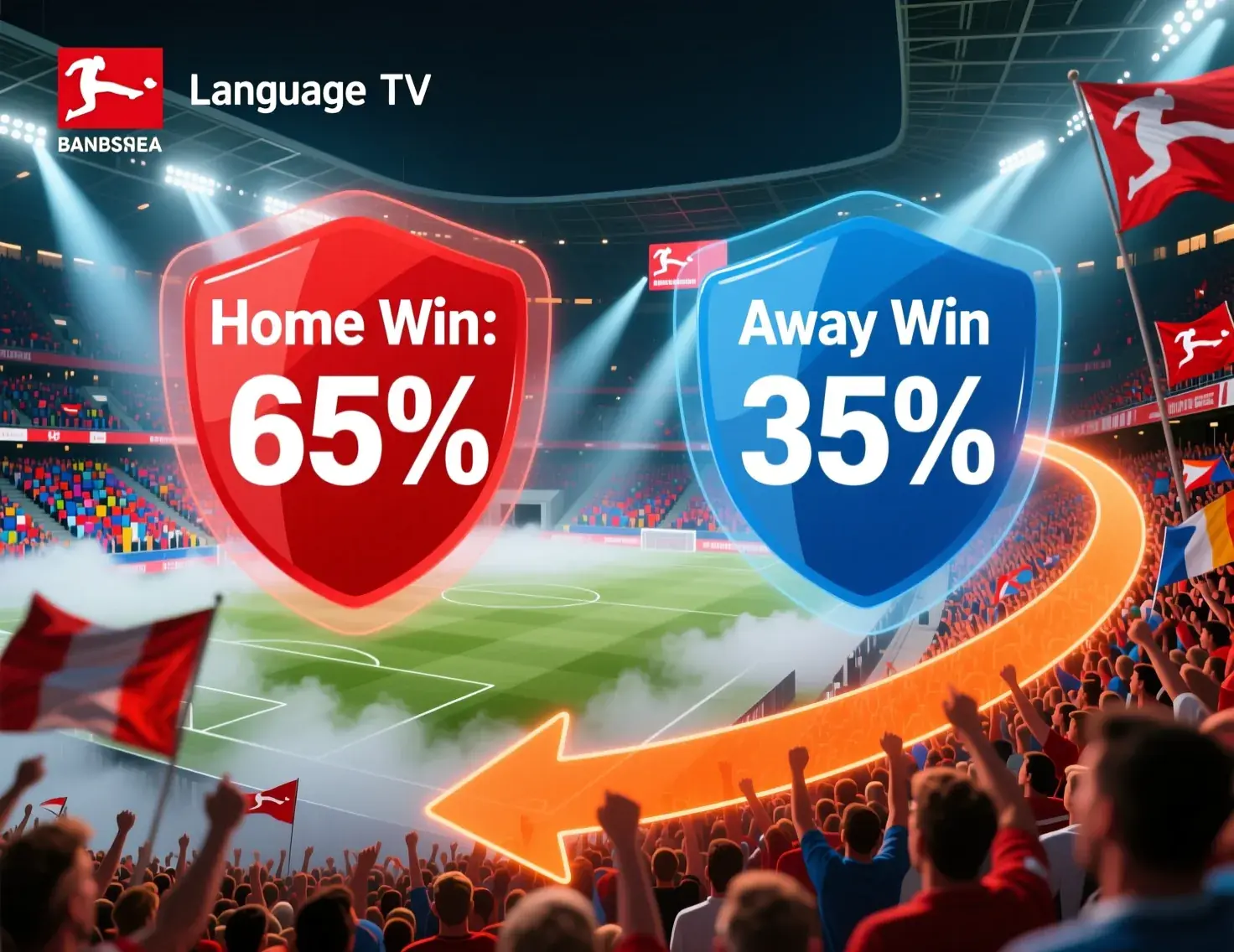 Bundesliga home advantage statistics visualization comparing home versus away performance metrics