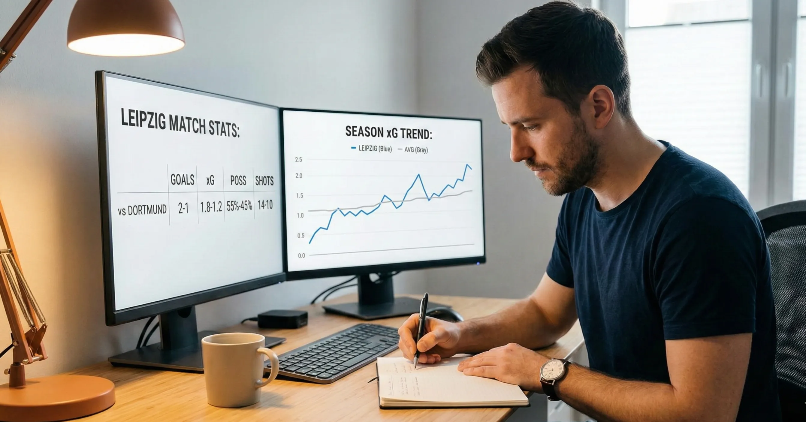 Sports bettor analyzing match data on computer screen with multiple browser tabs open