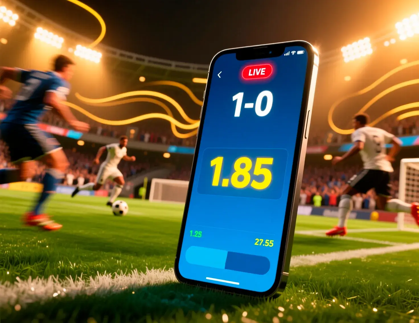 Dynamic live in-play betting scene showing real-time odds changes during Bundesliga match action